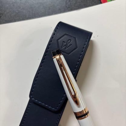 WATERMAN Expert Precious White ballpoint pen displayed with its elegant box