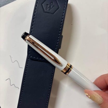 WATERMAN Expert Precious White ballpoint pen displayed with its elegant box