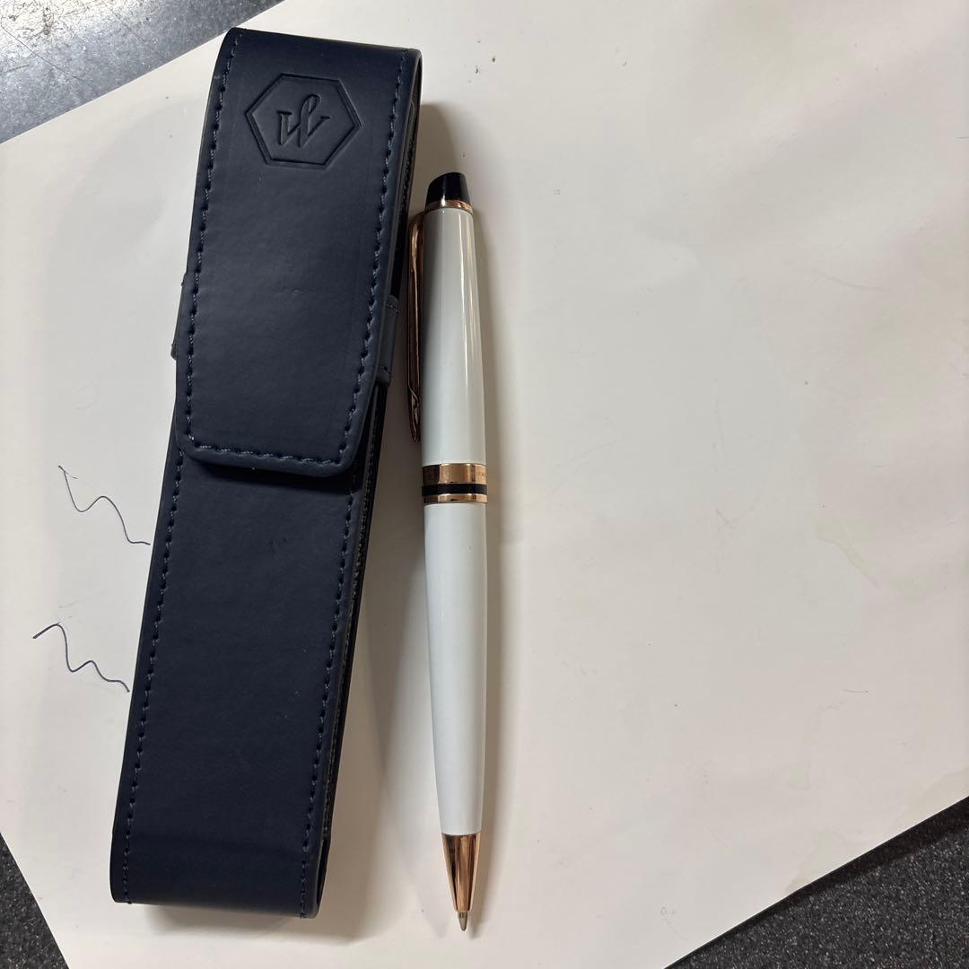 WATERMAN Expert Precious White ballpoint pen displayed with its elegant box