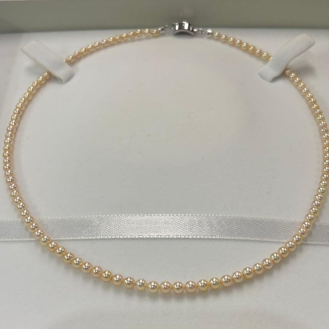 Ise-Shima Ebugawan Akoya Pearl Necklace 3.5-4mm gold tone with 42.5cm length and 925 stamp