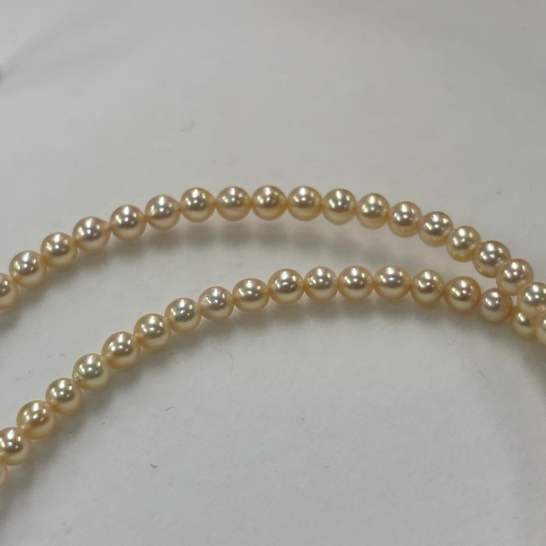 Ise-Shima Ebugawan Akoya Pearl Necklace 3.5-4mm gold tone with 42.5cm length and 925 stamp