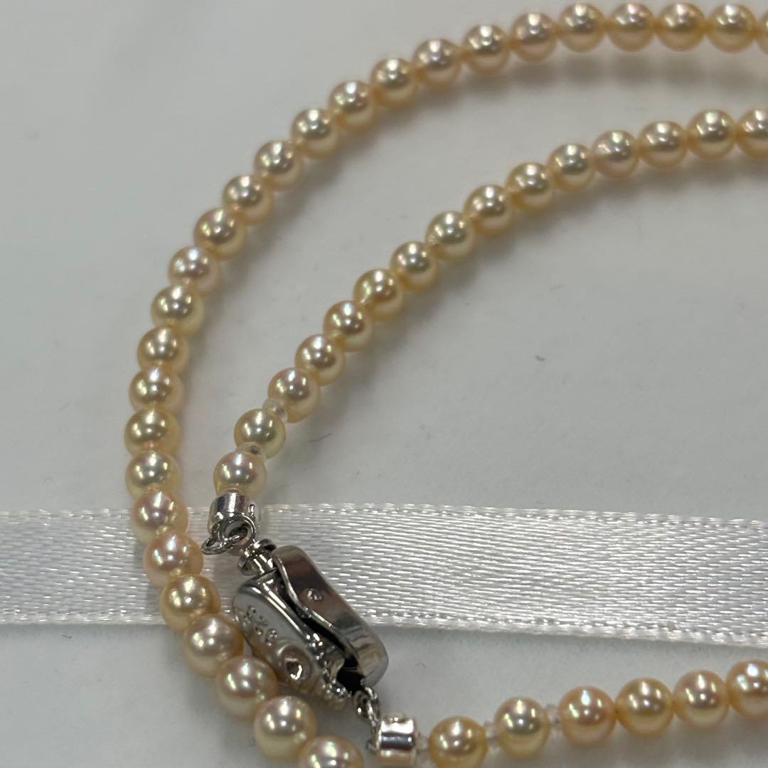 Ise-Shima Ebugawan Akoya Pearl Necklace 3.5-4mm gold tone with 42.5cm length and 925 stamp