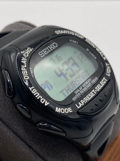 SEIKO デジタル ランニングウォッチ クォーツ O-136 Quartz Men's Watch — Japanese
