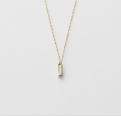 Agete K10 diamond necklace with 0.04ct diamond on 39 cm chain, pendant size 0.55 x 0.2 cm