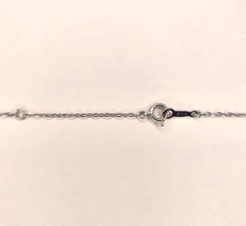 Mikimoto K18 white gold cross-shaped diamond necklace with 41.5 cm adjustable chain