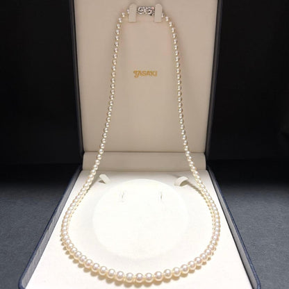 MIKIMOTO Akoya Pearl Long Necklace with 6.5mm real pearls and high luster on 74 cm chain