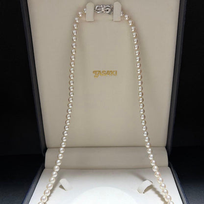 MIKIMOTO Akoya Pearl Long Necklace with 6.5mm real pearls and high luster on 74 cm chain