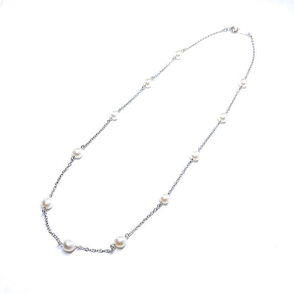 Tasaki Pearl Station Necklace made of Silver 925 with 5.0-5.4mm pearls and 39.5cm chain