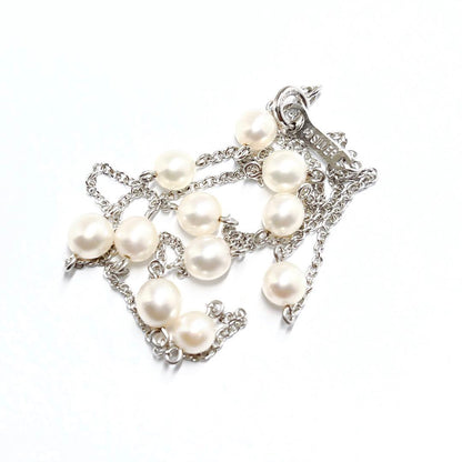 Tasaki Pearl Station Necklace made of Silver 925 with 5.0-5.4mm pearls and 39.5cm chain