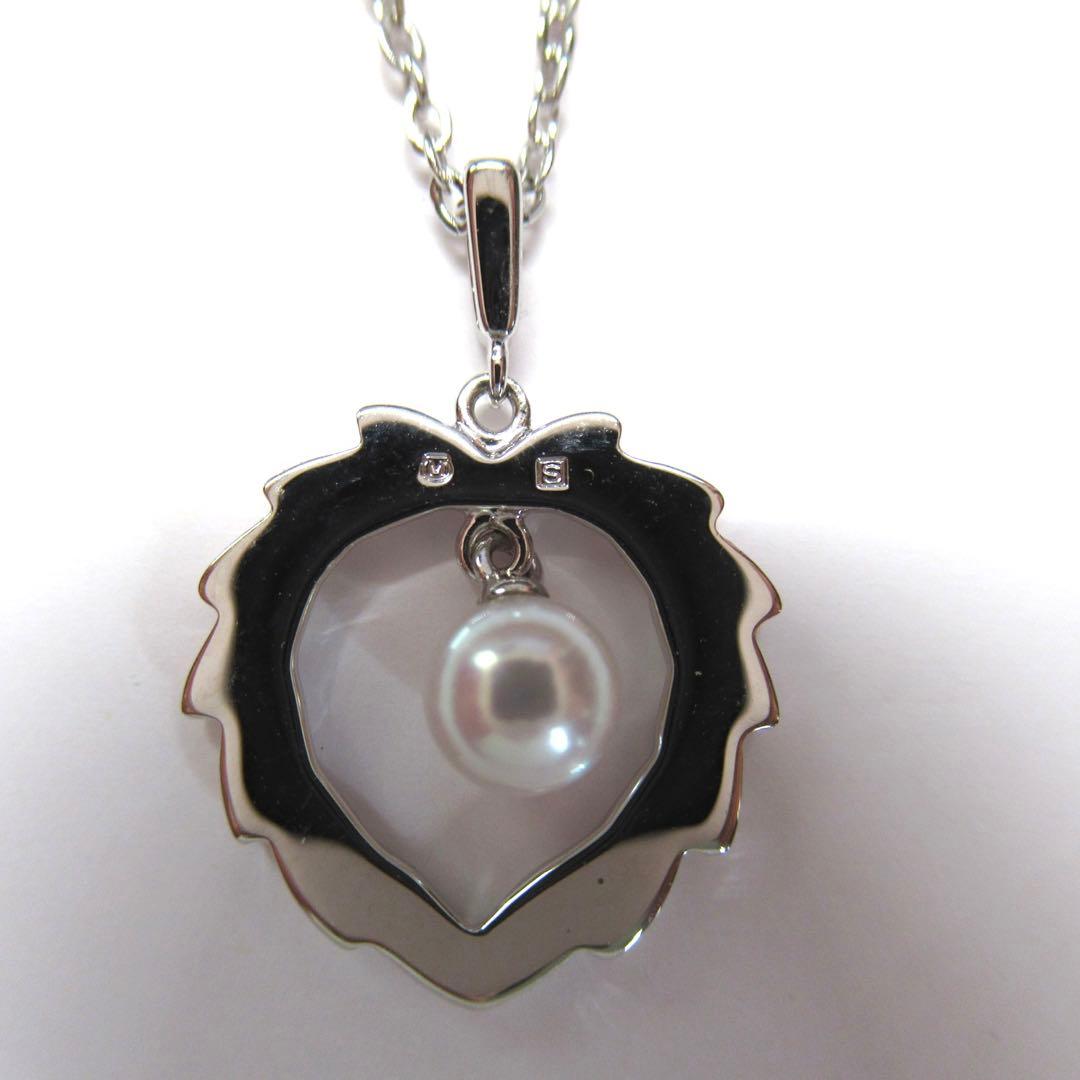 Mikimoto Akoya pearl necklace with single 4.8mm pearl and sterling silver drawstring chain