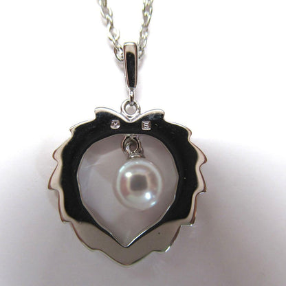Mikimoto Akoya pearl necklace with single 4.8mm pearl and sterling silver drawstring chain