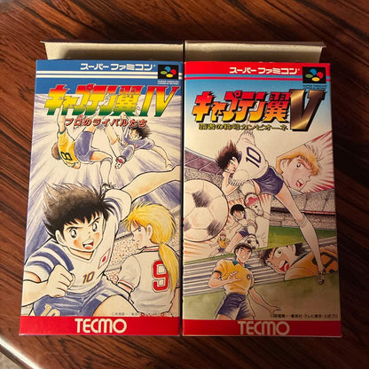 SNES cartridge of Captain Tsubasa IV V in beautiful condition with original label and artwork