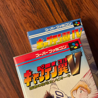 SNES cartridge of Captain Tsubasa IV V in beautiful condition with original label and artwork