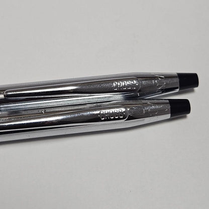 Cross Classic Century Chrome ballpoint pen with blue ink and mechanical pencil set