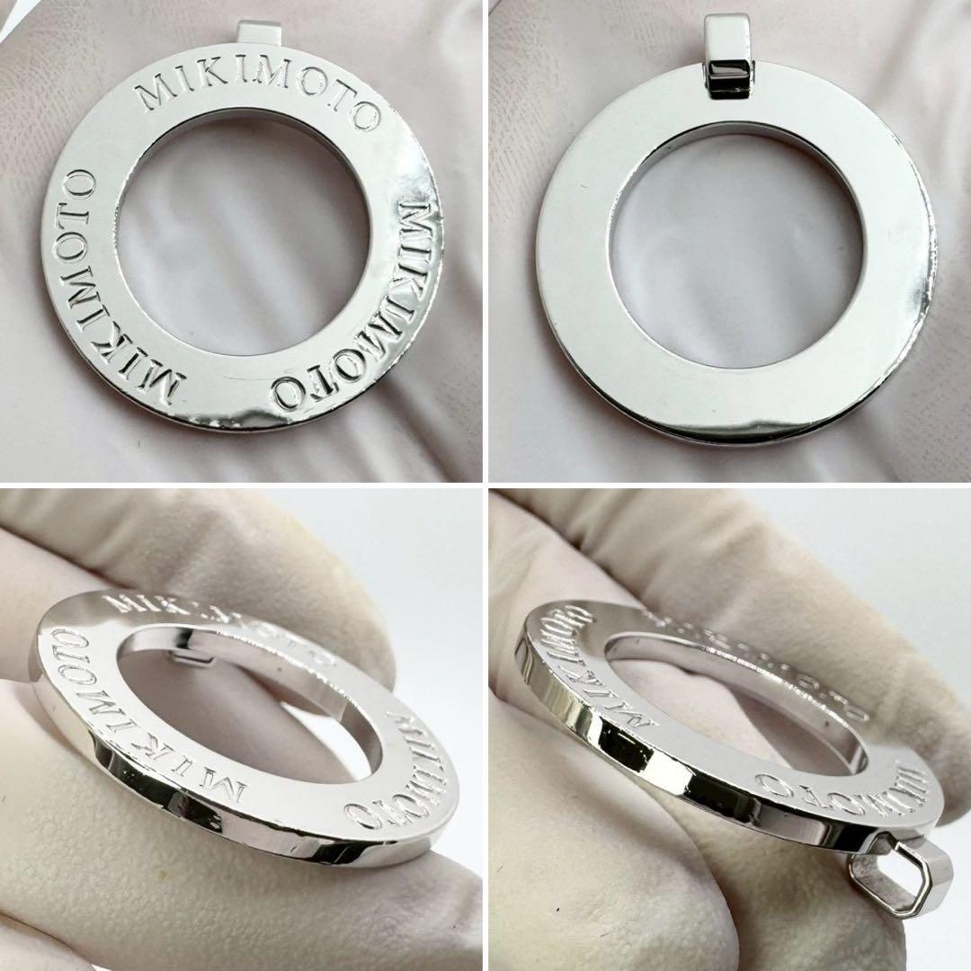 Mikimoto Pendant Watch Circle with 5 pearls, white dial, silver SV925 case, and quartz movement