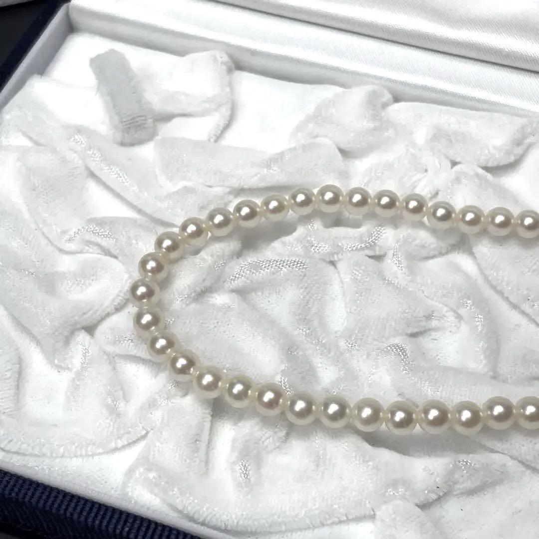 Mikimoto pearl necklace with 5.0-5.5mm Akoya pearls and M charm, 38 cm length