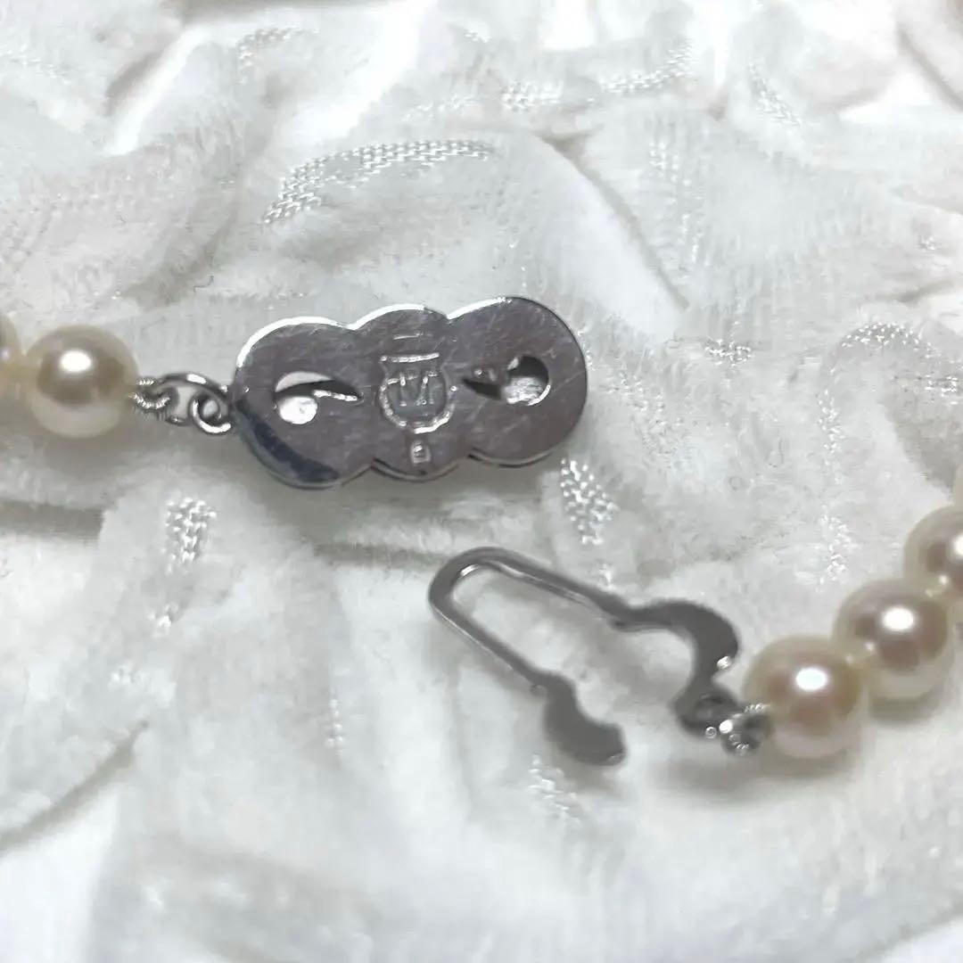 Mikimoto pearl necklace with 5.0-5.5mm Akoya pearls and M charm, 38 cm length