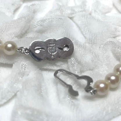 Mikimoto pearl necklace with 5.0-5.5mm Akoya pearls and M charm, 38 cm length