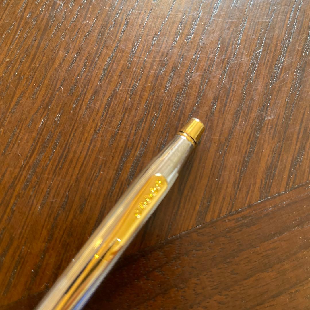 CROSS Twist Ballpoint Pen No.75 with black oil-based ink and silver clip, unused condition with minor imperfections