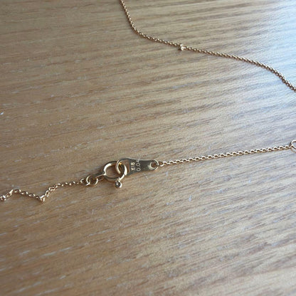 Agaat 18k gold necklace with micro-set diamonds displayed with its box