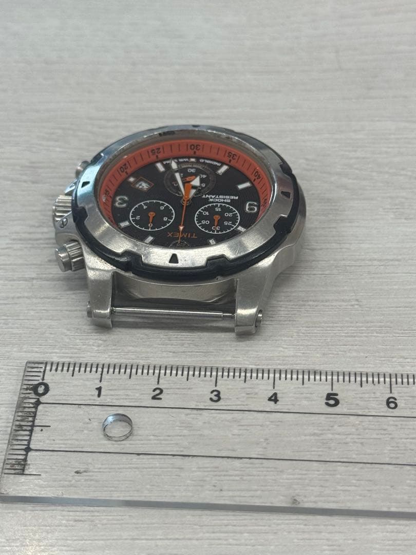 TIMEX Chronograph Black Orange Men's Watch — Japanese