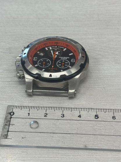 TIMEX Chronograph Black Orange Men's Watch — Japanese