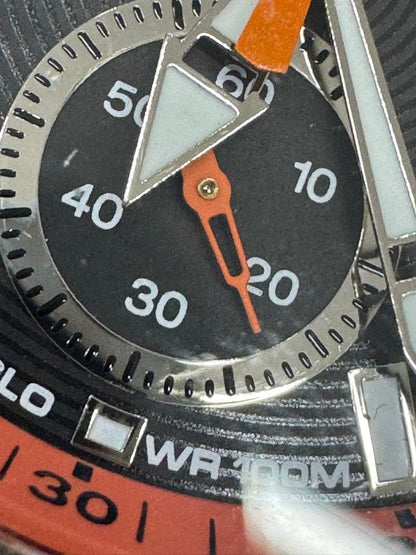 TIMEX Chronograph Black Orange Men's Watch — Japanese