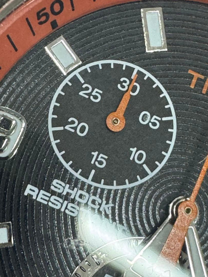 TIMEX Chronograph Black Orange Men's Watch — Japanese