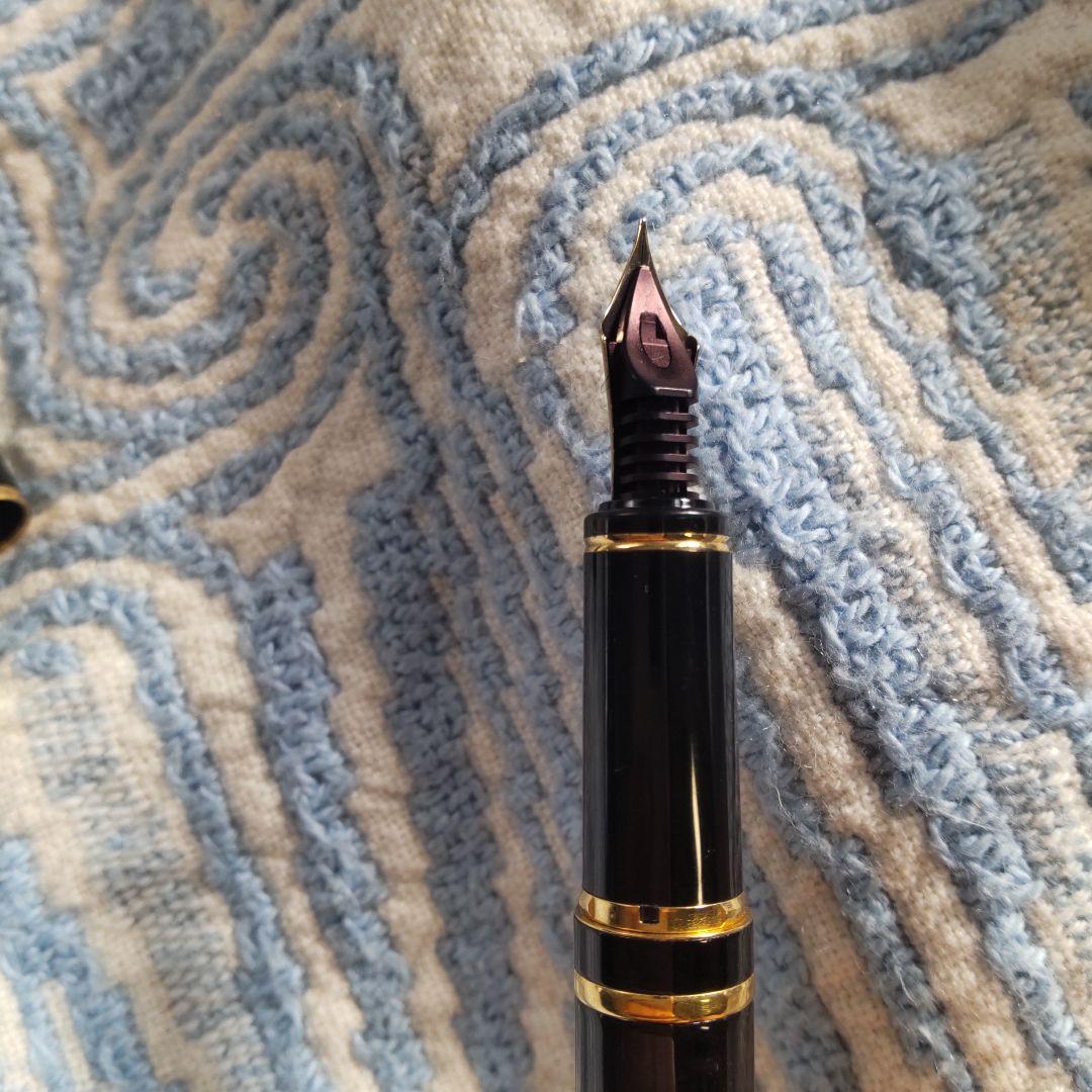 Black Pilot Fountain Pen shown with cap on, used condition