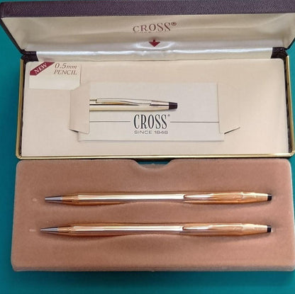 Vintage Cross Classic Century 14K gold plated ballpoint pen and mechanical pencil set