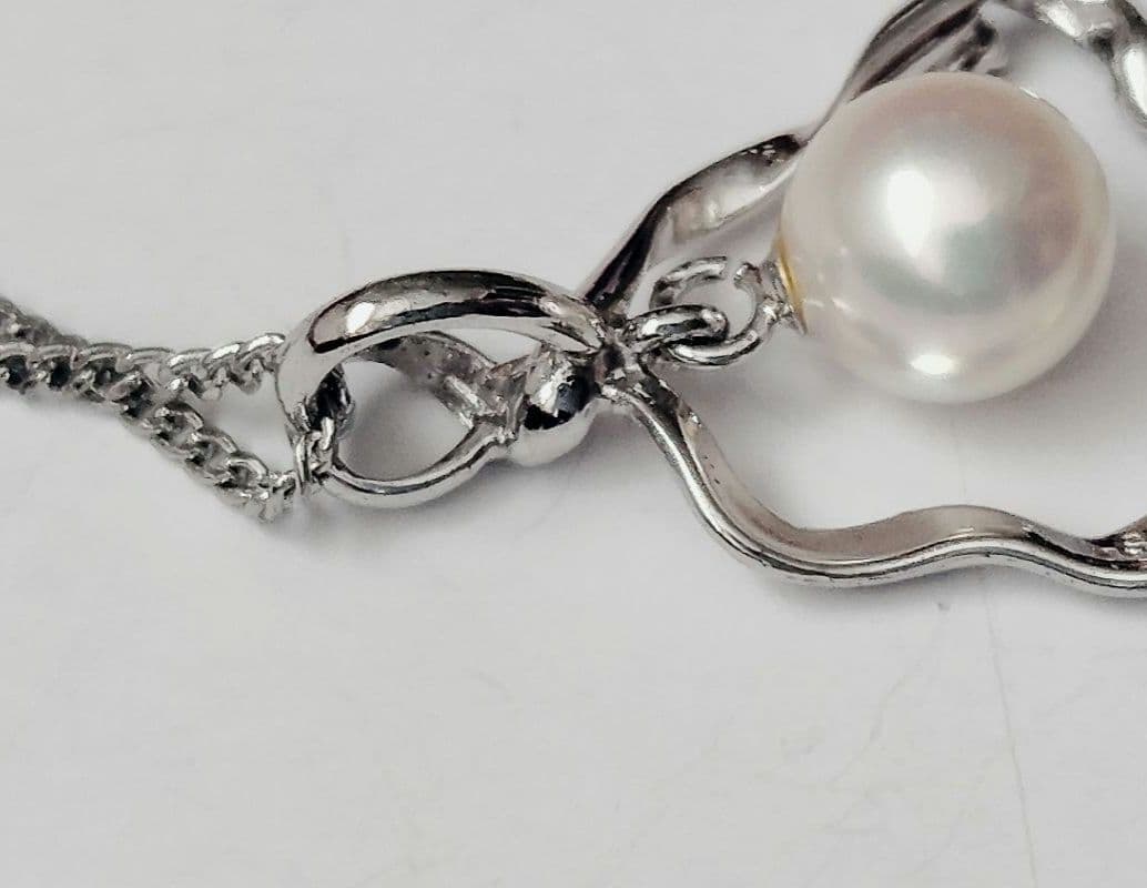 New Beautiful Ise Akoya genuine 7mm pearl pendant with ruby on 40 cm silver 925 necklace with lobster clasp