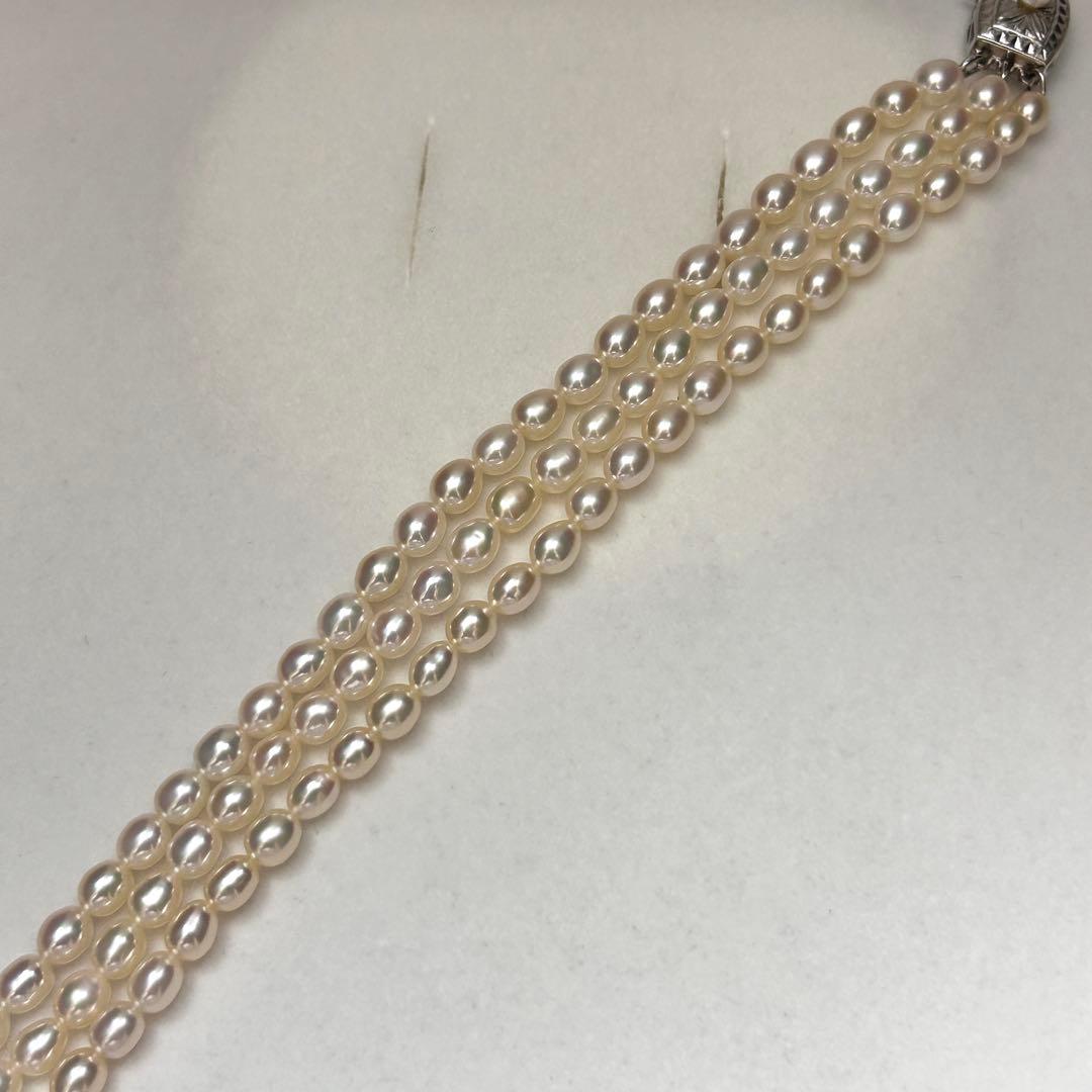 Takashi Pearl 3-Strand Necklace with 4.5mm pearls, 34g weight, and 43cm length in elegant design