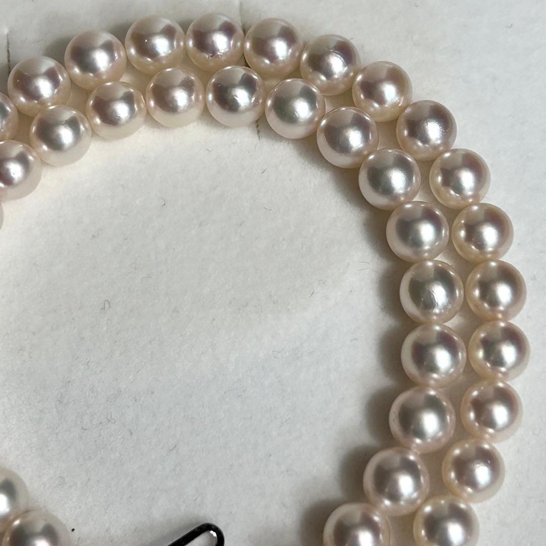 Tasaki Akoya pearl necklace with 7.5mm pearls and silver metal fittings, 44.5cm length