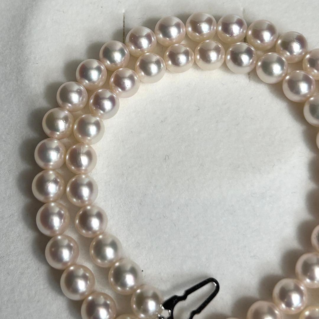 Tasaki Akoya pearl necklace with 7.5mm pearls and silver metal fittings, 44.5cm length