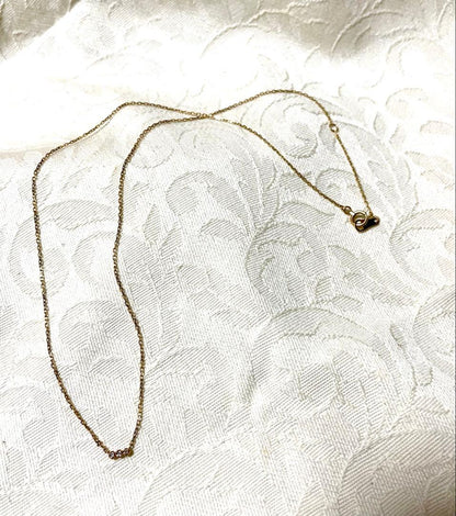 agete K10 Tres Necklace featuring three diamonds on adjustable 40 cm gold chain