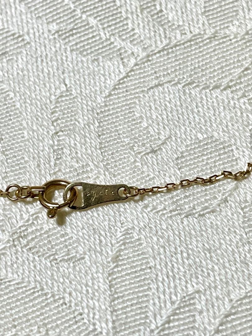 agete K10 Tres Necklace featuring three diamonds on adjustable 40 cm gold chain