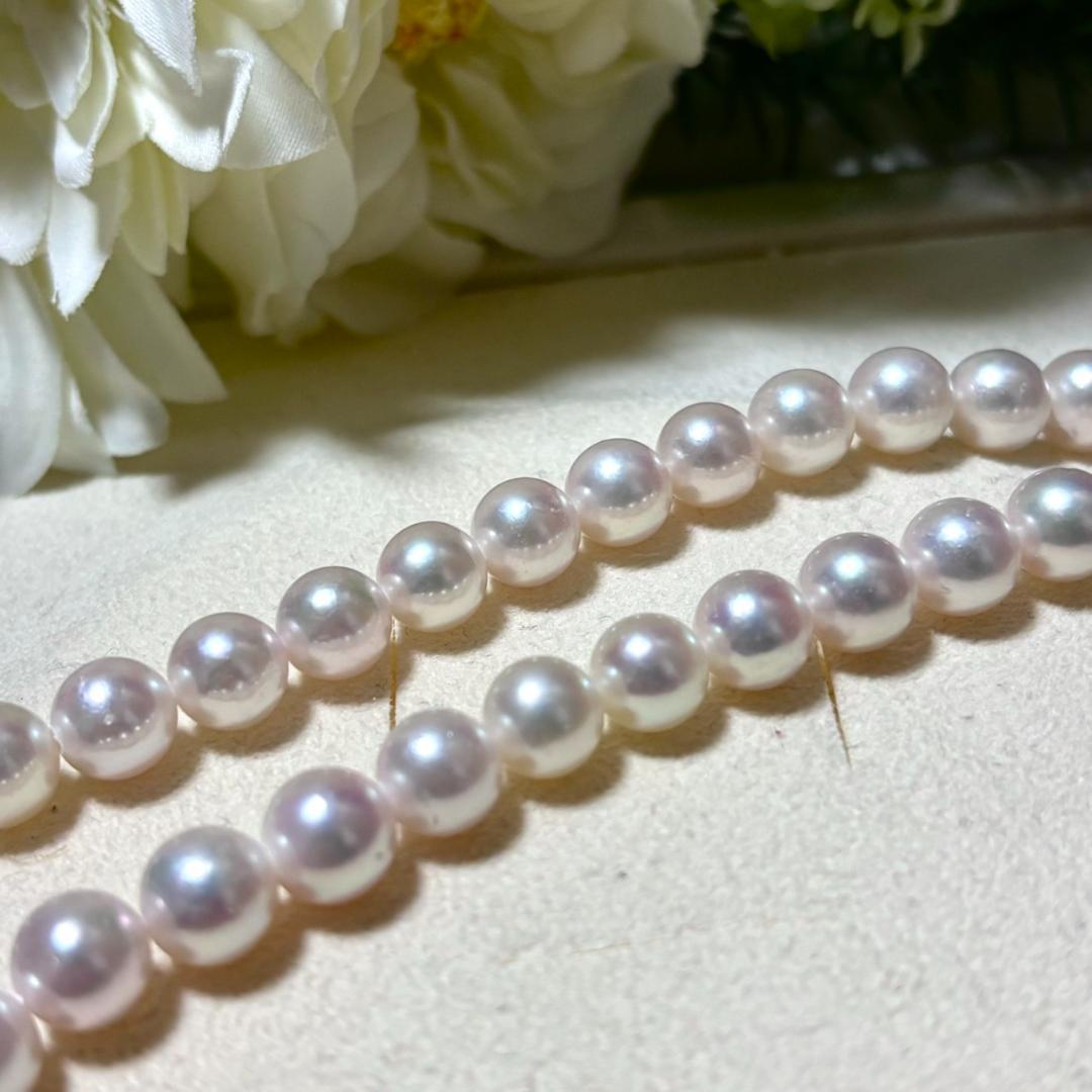 Pearl Necklace SV 42.6g with 42.5cm length and 8-8.5mm pearls, silver clasp