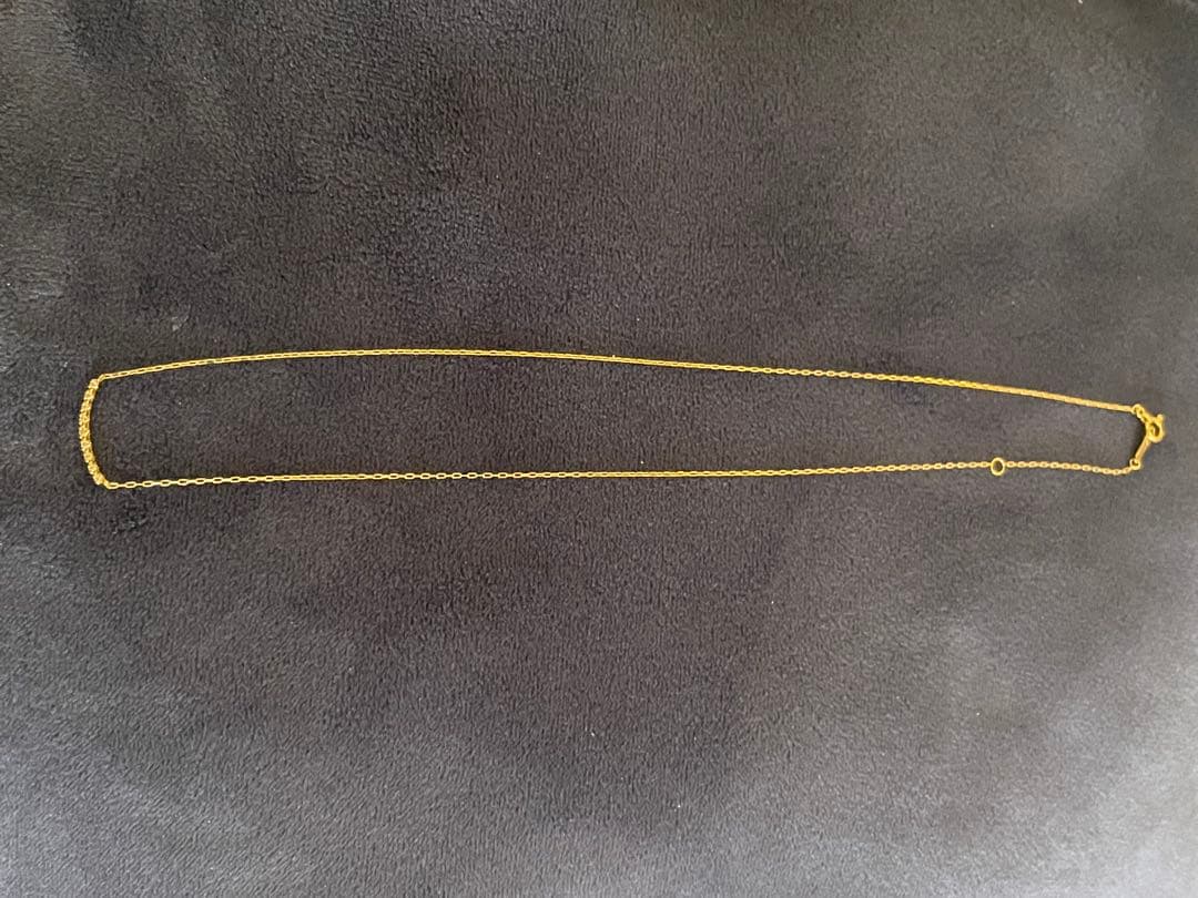 Agete K18 yellow gold diamond line necklace with 0.05ct diamonds and 40cm chain length