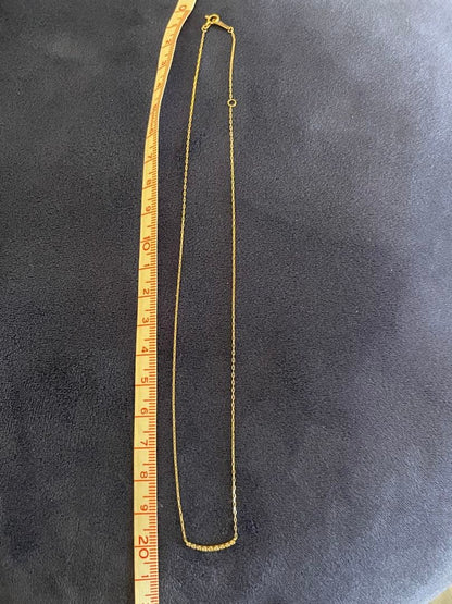 Agete K18 yellow gold diamond line necklace with 0.05ct diamonds and 40cm chain length