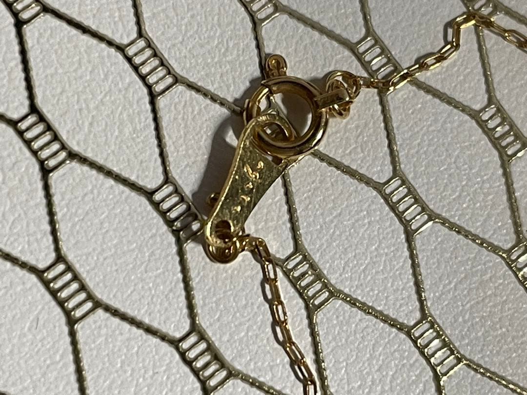 Agete K18 yellow gold diamond line necklace with 0.05ct diamonds and 40cm chain length