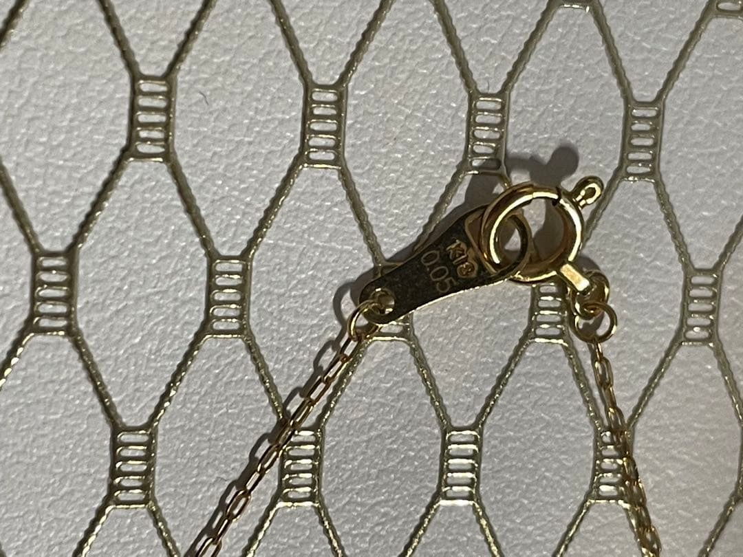 Agete K18 yellow gold diamond line necklace with 0.05ct diamonds and 40cm chain length