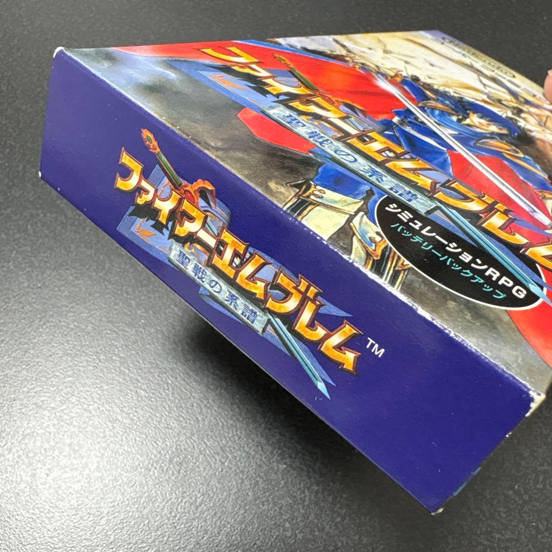Fire Emblem: Seisen no KEI SNES game cartridge unopened with original outer box showing slight damage