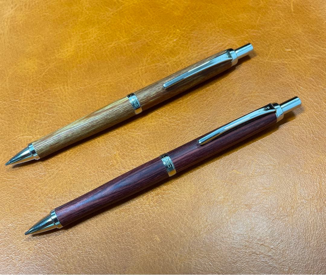 PILOT Legno 2-piece mechanical pencil set in brown and deep red colors, used but very clean condition