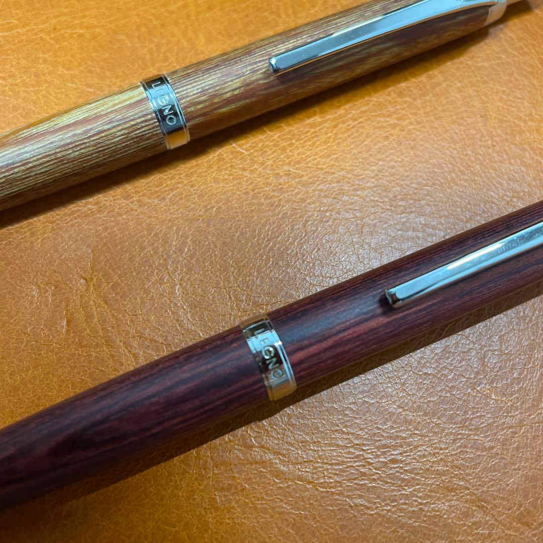 PILOT Legno 2-piece mechanical pencil set in brown and deep red colors, used but very clean condition