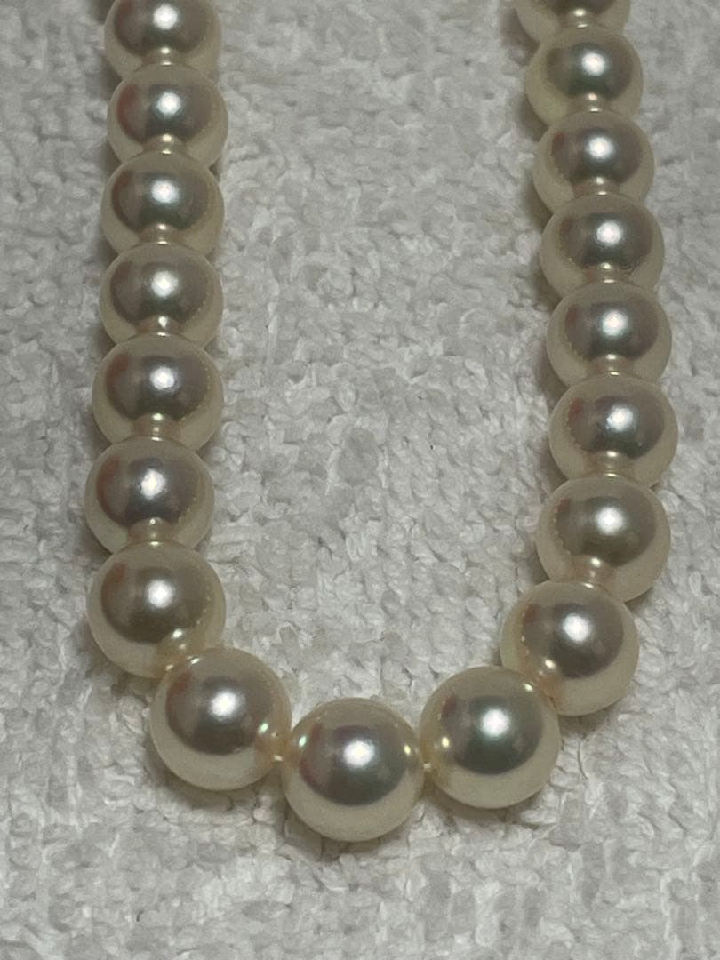 Mikimoto Akoya SIL marked pearl necklace featuring 6.5mm to 7.0mm pearls on a 40.5cm chain