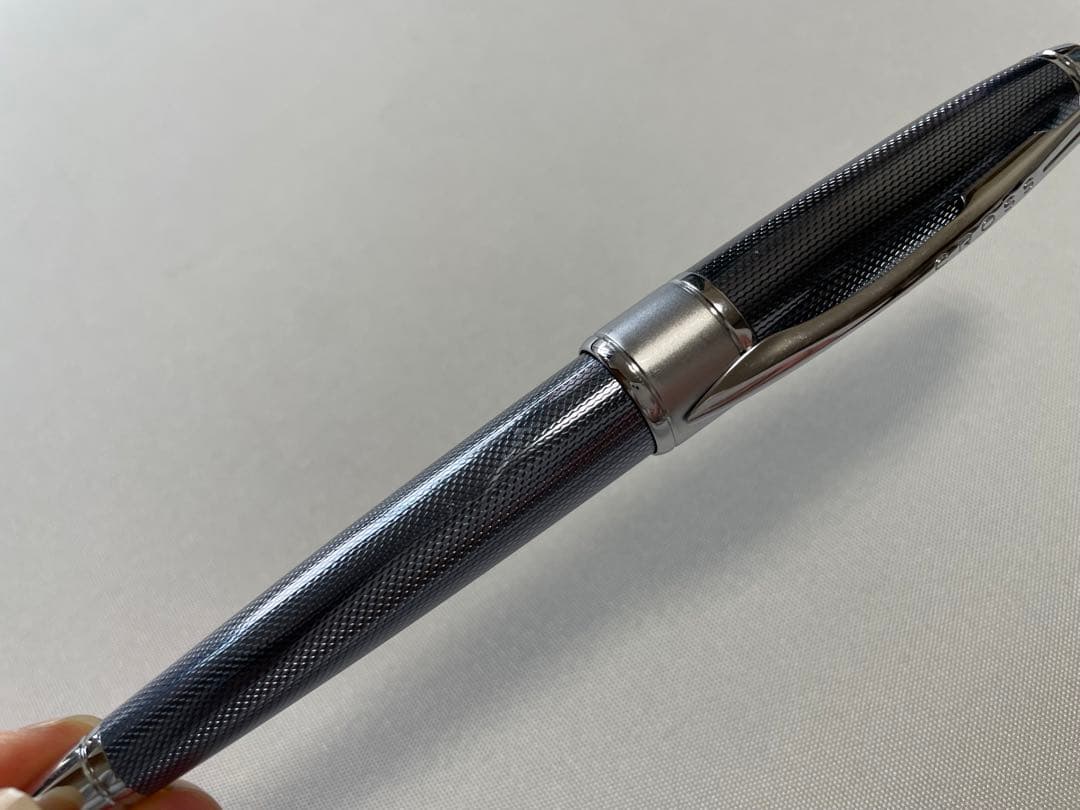 Cross Ballpoint Pen measuring 143mm length and 14mm diameter with sleek silver finish