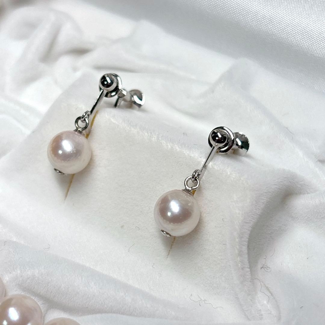 Daikoku Matsuzakaya light pink pearl necklace set with 40cm chain displayed on white background