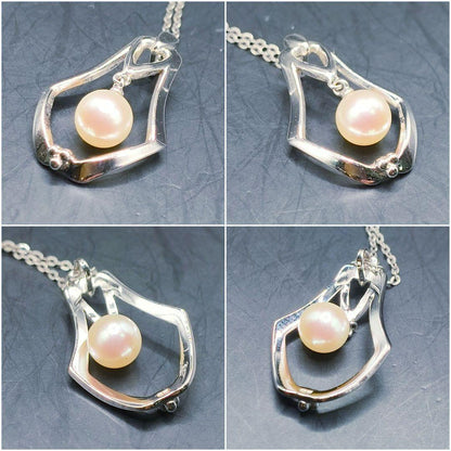 MIKIMOTO pearl necklace featuring a single 7mm pearl pendant with silver marking on 40.5cm chain