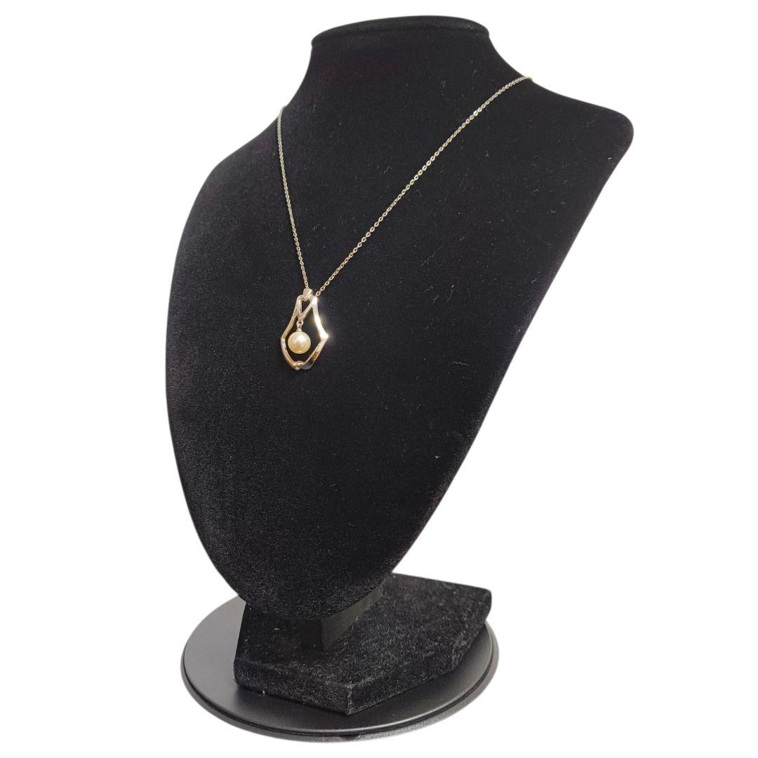 MIKIMOTO pearl necklace featuring a single 7mm pearl pendant with silver marking on 40.5cm chain