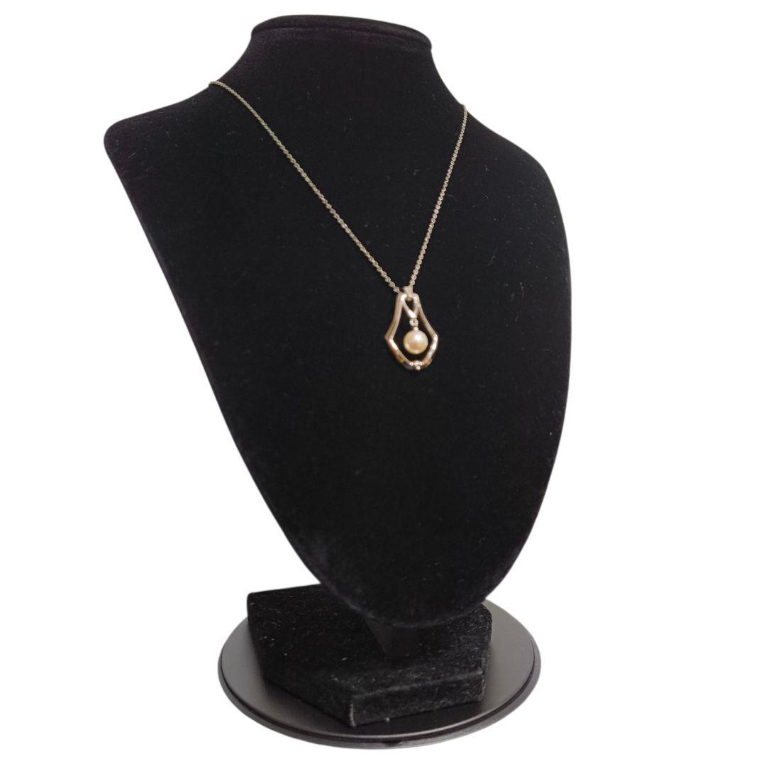 MIKIMOTO pearl necklace featuring a single 7mm pearl pendant with silver marking on 40.5cm chain